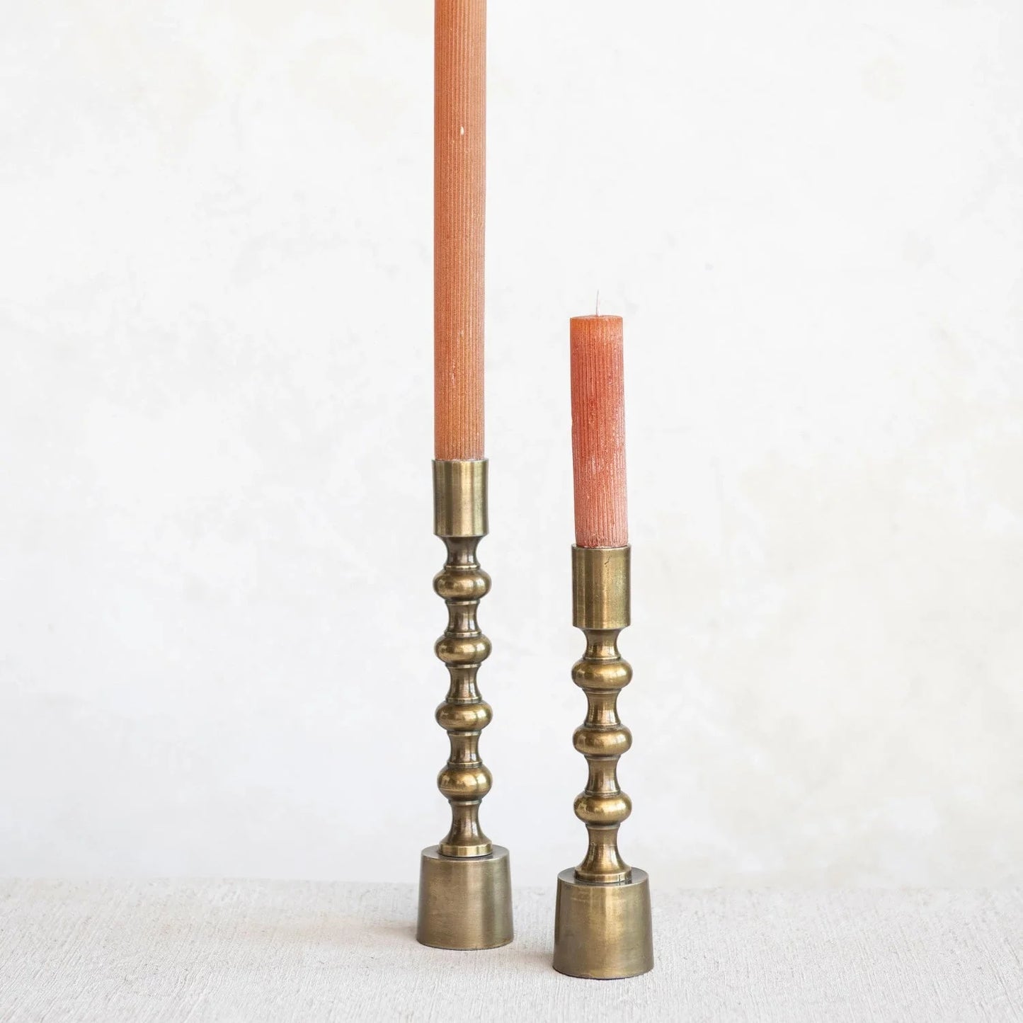 Antique Gold Finish Taper Candle Holders