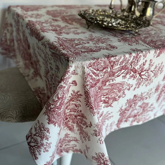Myrelune VIntage Red & White Eco-Friendly Tablecloth
