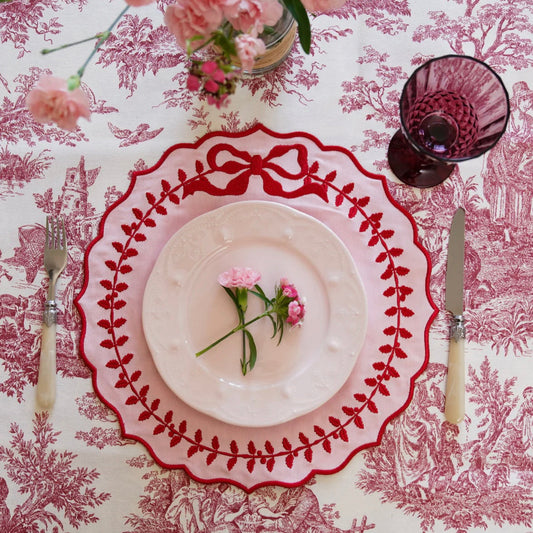 Myrelune VIntage Red & White Eco-Friendly Tablecloth