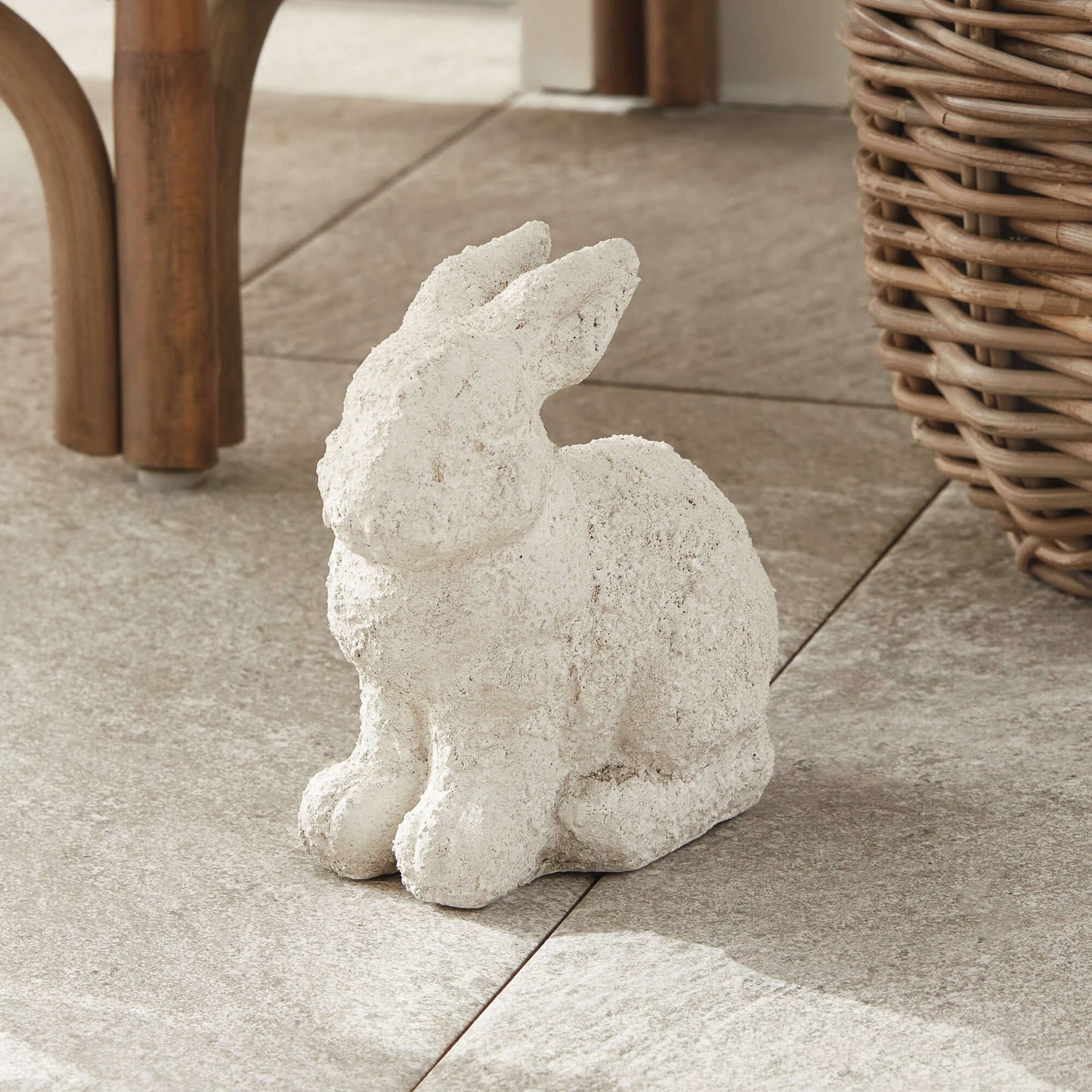 Weathered Terracotta Bunny Garden Statue