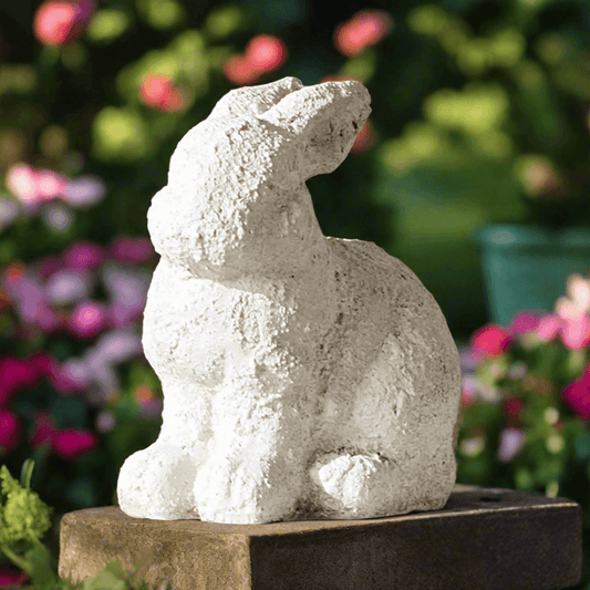 Weathered Terracotta Bunny Garden Statue