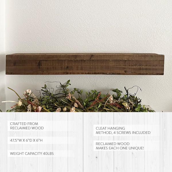 Reclaimed Natural Wood Mantle