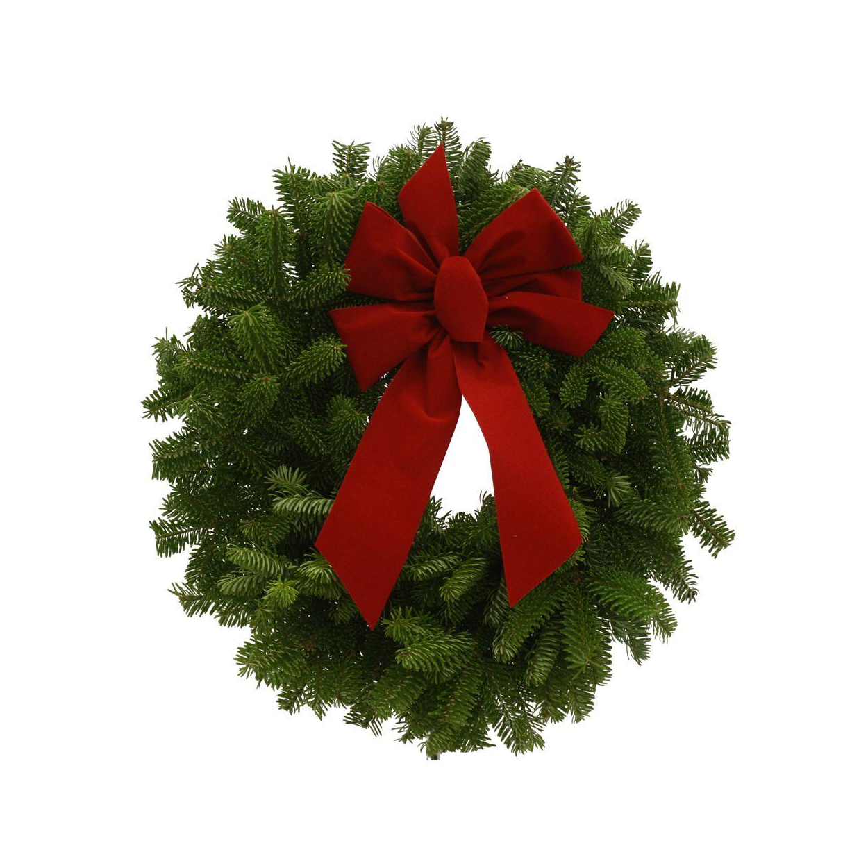 Fresh Balsam Fir Wreaths With Bow