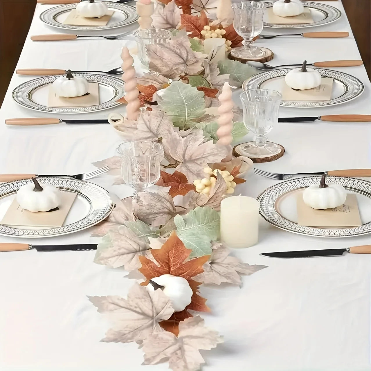 Autumn Maple Leaf & Pumpkin Garland