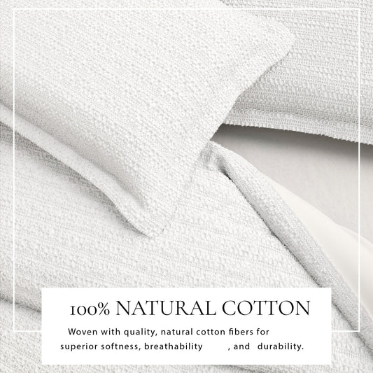 Mattea Collection-100% Cotton Honeycomb Waffle Duvet Set
