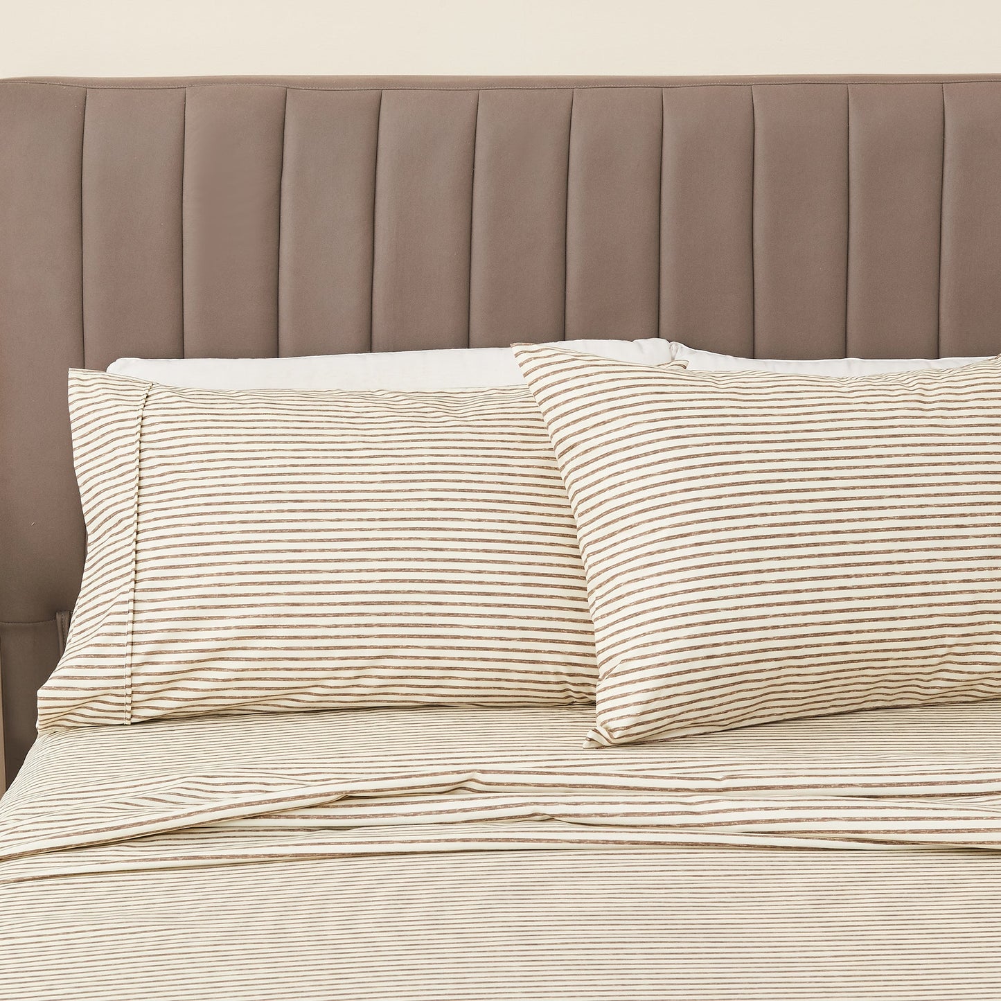 Evette Collection Striped Microfiber Sheet Set