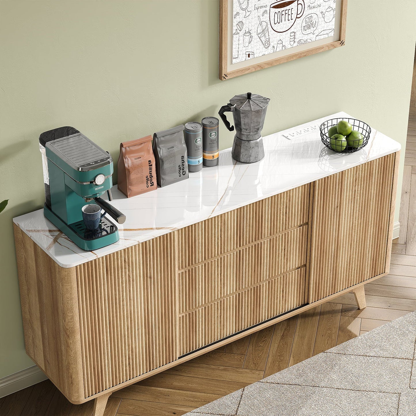 Vektaya Fluted Buffet Cabinet