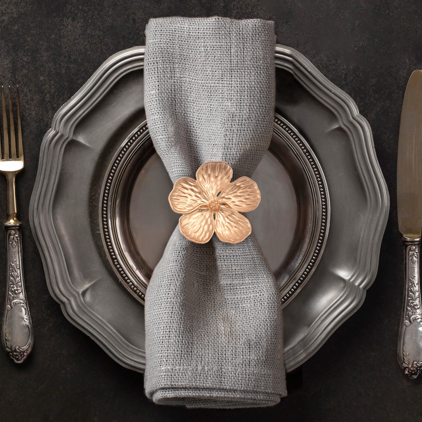 Gold Botanical Napkin Ring