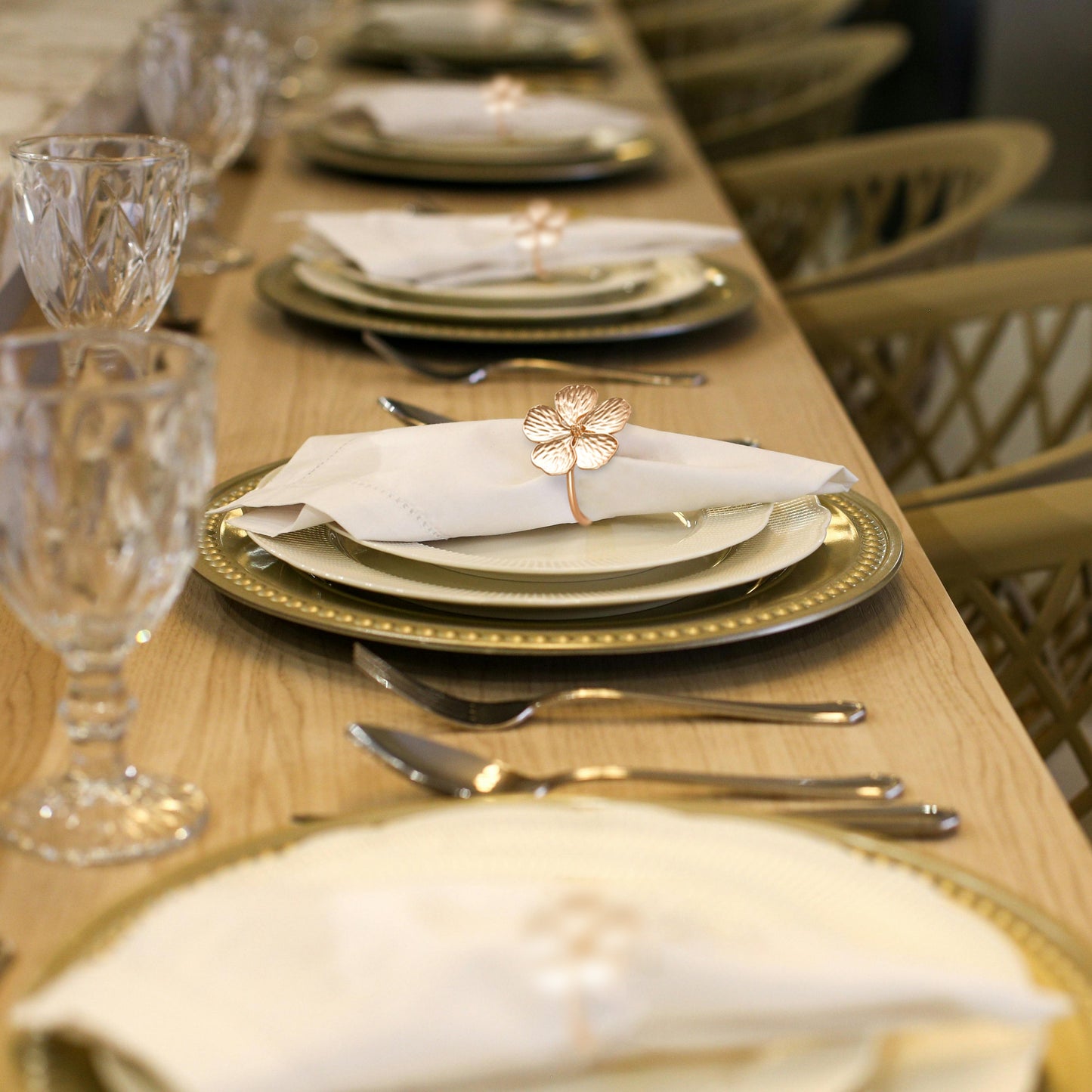 Gold Botanical Napkin Ring