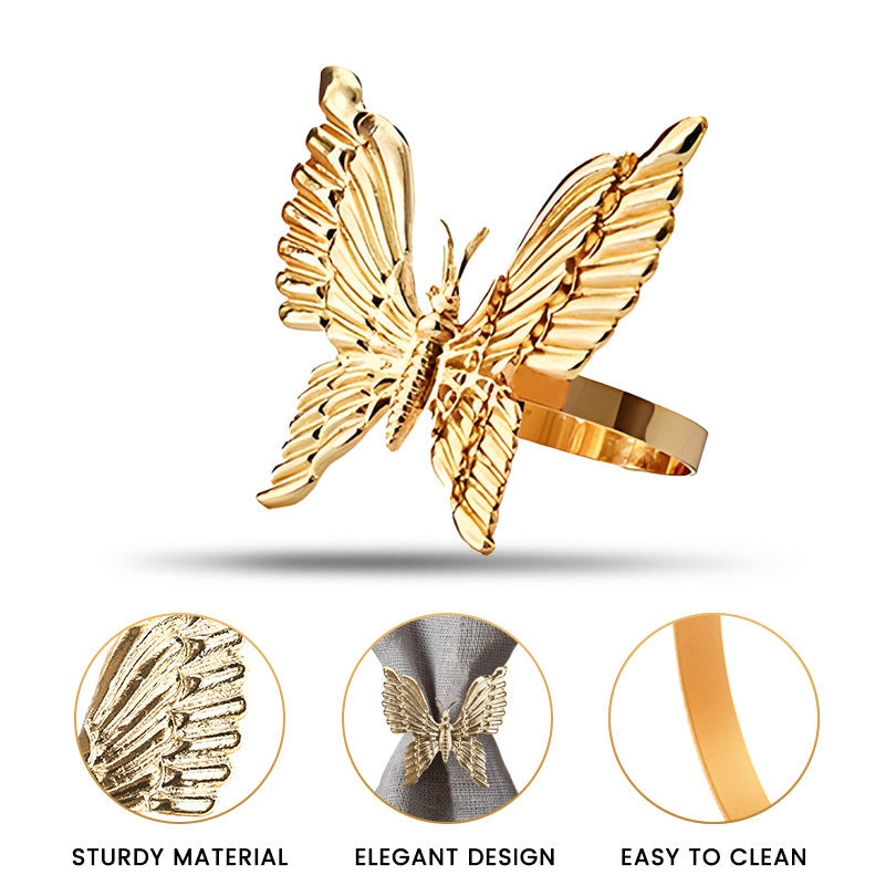 Golden Flutter Napkin Rings