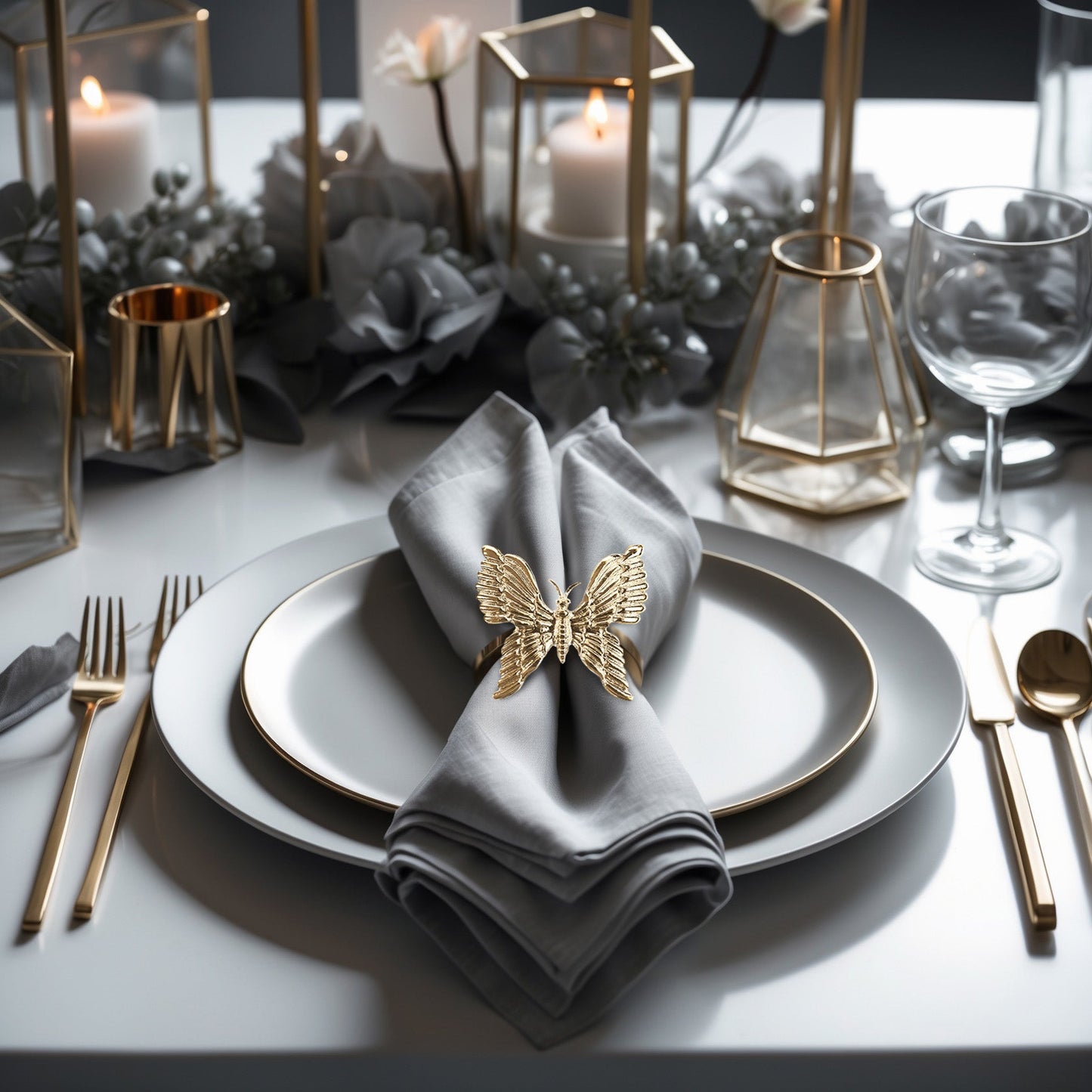 Golden Flutter Napkin Rings