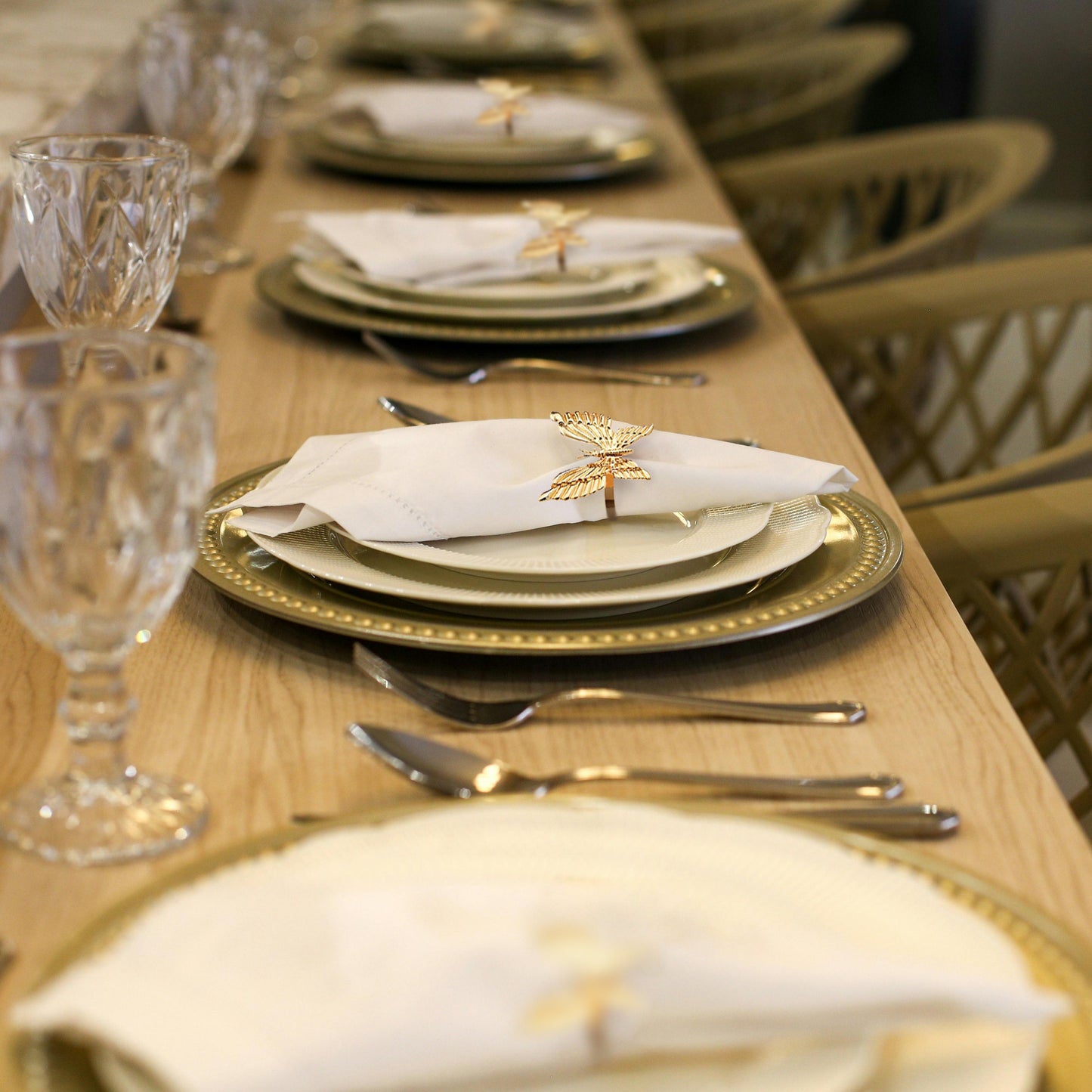 Golden Flutter Napkin Rings