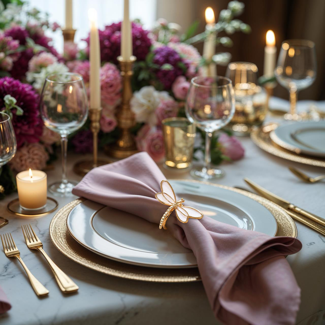 Ivory Flight-Dragon Fly Napkin Rings