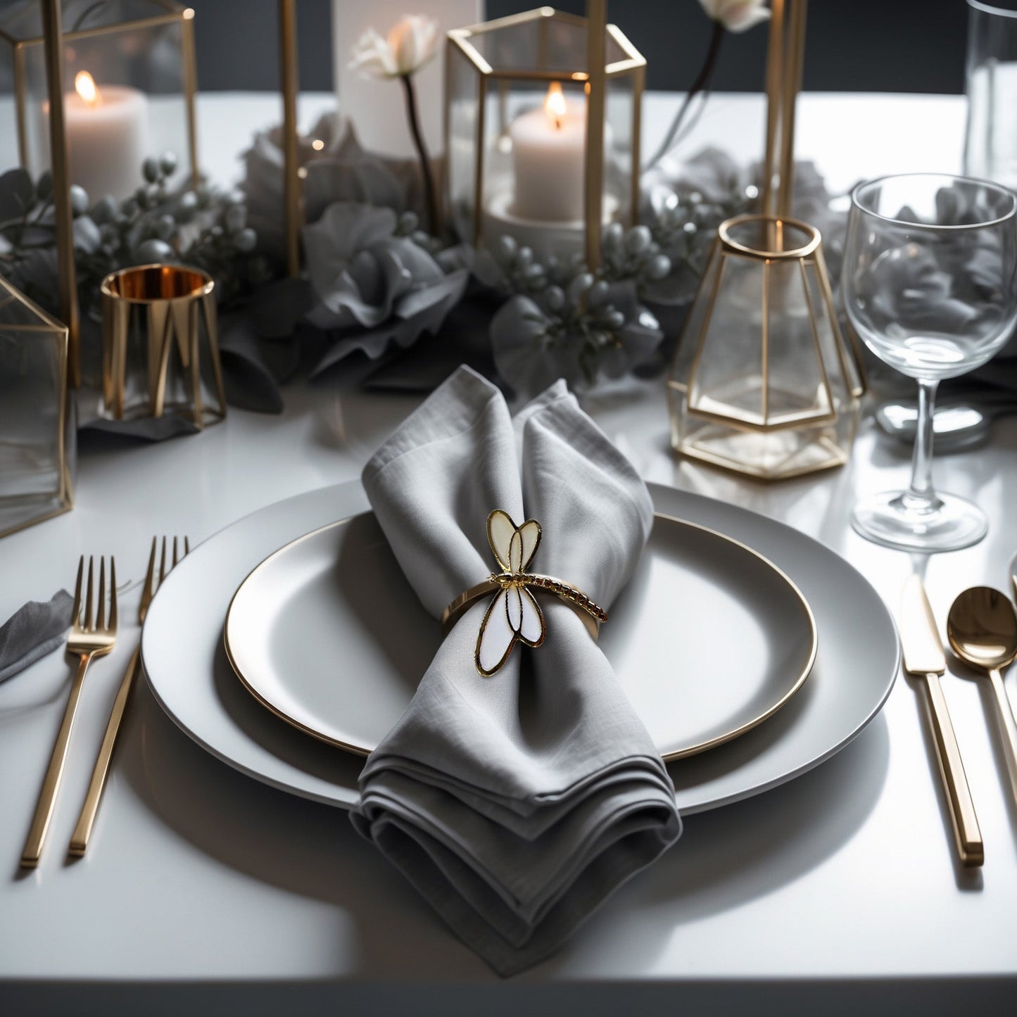 Ivory Flight-Dragon Fly Napkin Rings