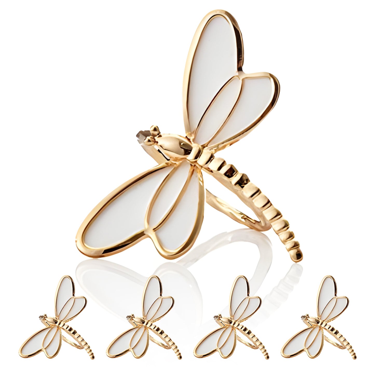 Ivory Flight-Dragon Fly Napkin Rings