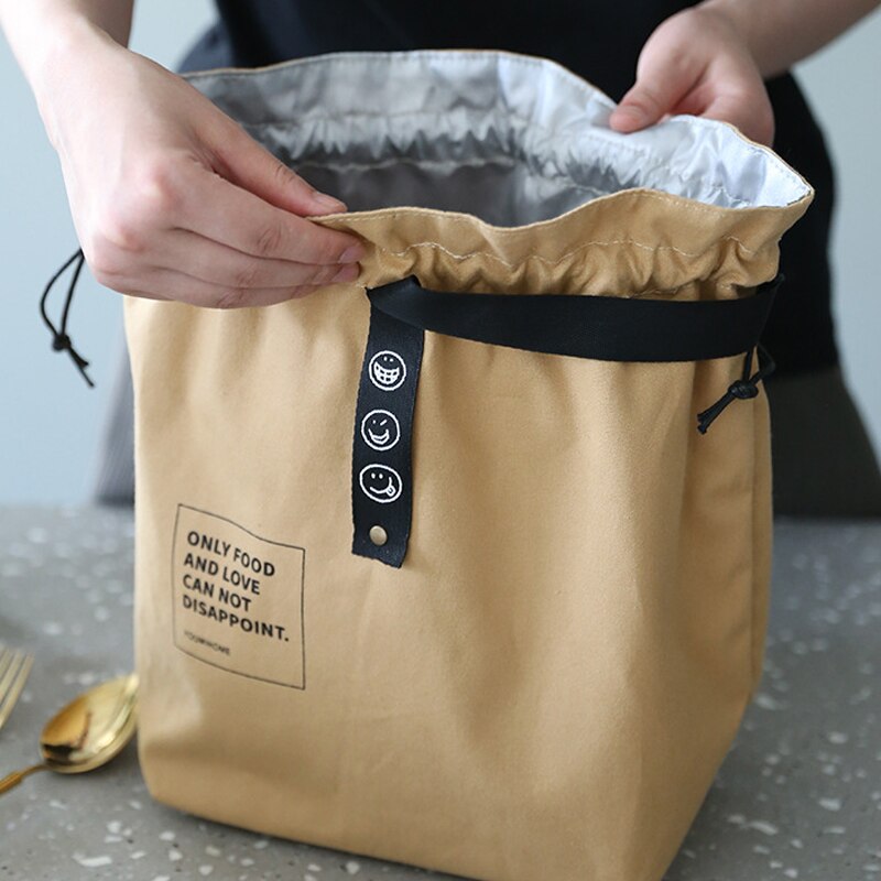 Insulated Drawstring Bento Lunch Bag