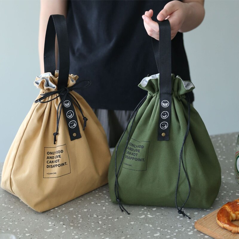 Insulated Drawstring Bento Lunch Bag