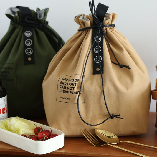 Insulated Drawstring Bento Lunch Bag