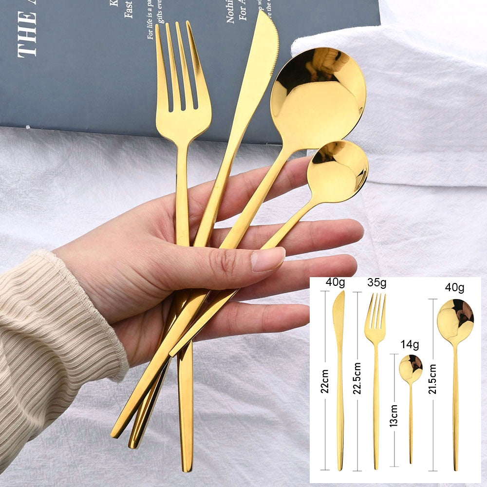 24Pcs Stainless Steel Cutlery Set