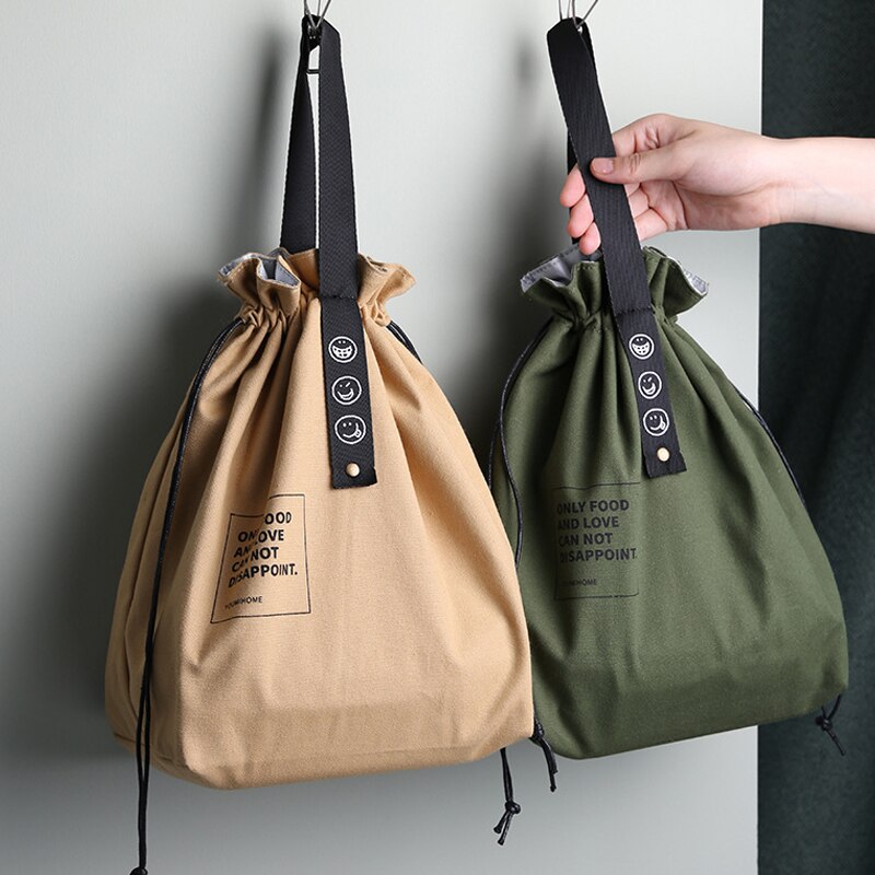 Insulated Drawstring Bento Lunch Bag