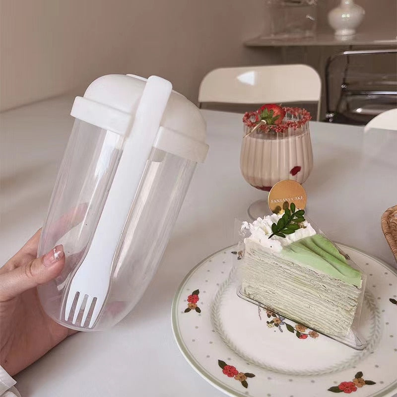 On-The-Go Cup Container with Fork Set