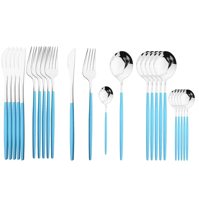 24Pcs Stainless Steel Cutlery Set